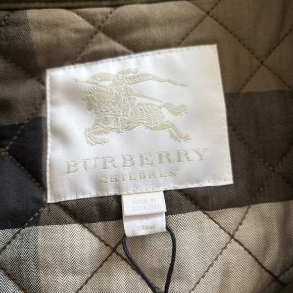 NWT Girls Olive Green Burberry Parka Coat -Size 8Y - Picture 3 of 5